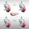 Service Caster 3.5 Inch SS Red Polyurethane Swivel 1/2 Inch Threaded Stem Caster Set Brake SCC SSTS20S3514-PPUB-RED-TLB-121315-4 - alternate 5